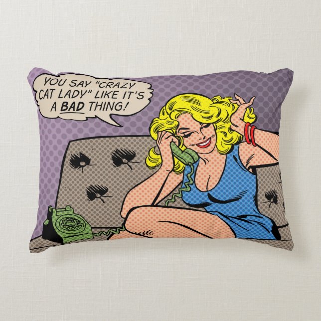 "Crazy Cat Lady" Throw Pillow (Front)