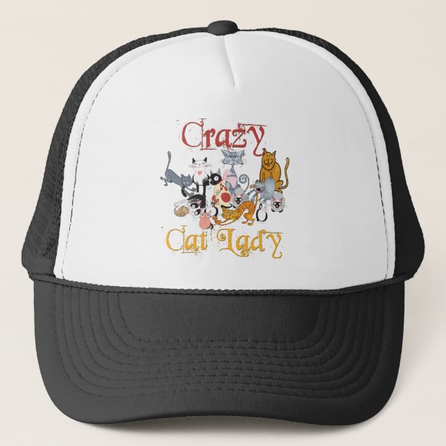 Crazy Cat Lady Trucker Hat (Front)