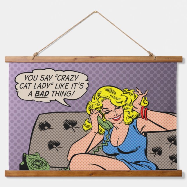 "Crazy Cat Lady” Wall Tapestry (Front)