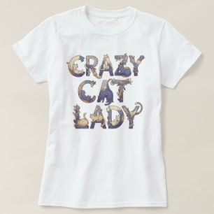 Crazy Cat Lady White T-Shirt