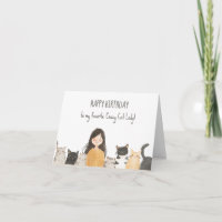 Crazy Cat Lady with Cute Kittens Funny Birthday