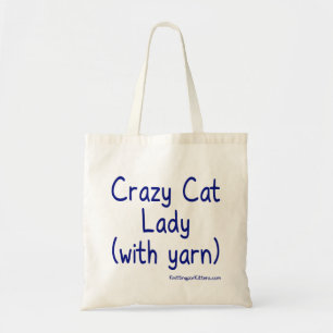 Crazy Cat Lady (with yarn) Tote Bag