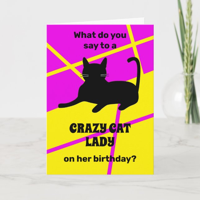 Crazy Cat Person Birthday Card for Her (Front)