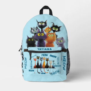Crazy Cat Person Personalised  Printed Backpack