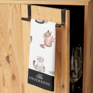 Crazy Cat Personalised Kitchen Towel