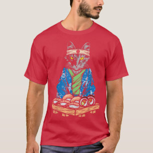Crazy Cat Sushi Lady Japanese Japan Culture Kitty  T-Shirt