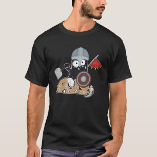 Crazy Cat Viking Thor Cat With Hammer  2 T-Shirt