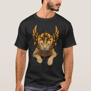 Crazy Cat Viking Thor Cat With Hammer T-Shirt