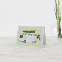 Crazy Cats in their Christmas Hippie Van