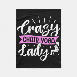 Crazy Chair Yoga Lady Fleece Blanket