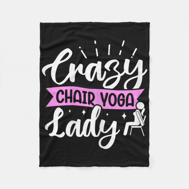 Crazy Chair Yoga Lady  Fleece Blanket (Front)