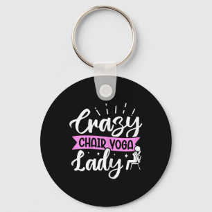 Crazy Chair Yoga Lady Key Ring