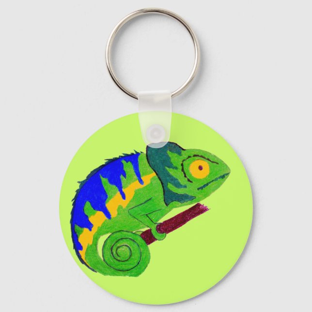 Crazy Chameleon Key Ring (Front)