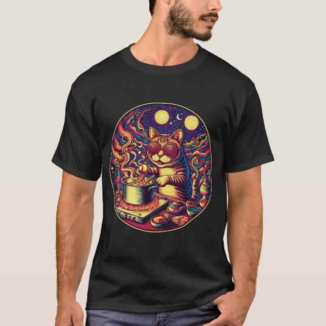 Crazy chef cat T-Shirt (Front)