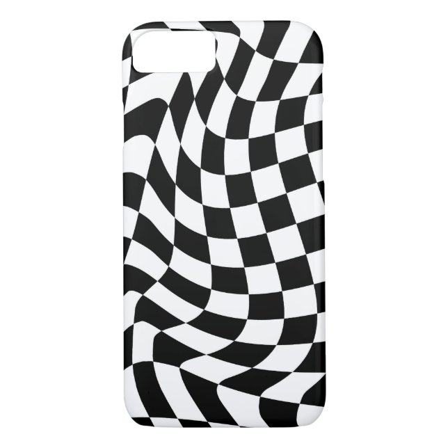 Crazy chessboard pattern black & white tiles theme Case-Mate iPhone case (Back)