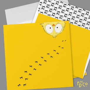 Crazy Chicken! Funny Fun   Yellow White & Black Envelope