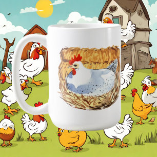 crazy chicken lady add text coffee mug