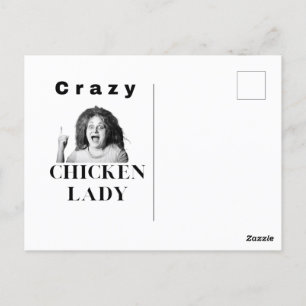 Crazy Chicken Lady. chickens, humour, funny Postcard