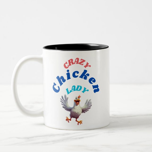 Crazy Chicken Lady Coffee Mug - Fun and Functional (Left)