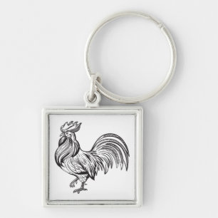 Crazy Chicken Lady Country Girl Farmer Rooster Key Ring