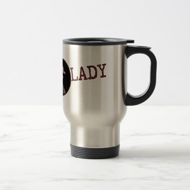 Crazy Chicken Lady Crooked Scribble Travel Mug (Right)