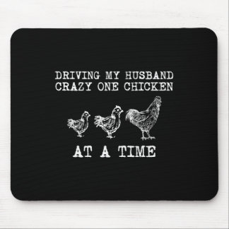 Crazy Chicken Lady Funny Chicken Small_1 Mouse Mat