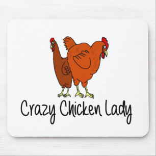 Crazy Chicken Lady Mouse Mat