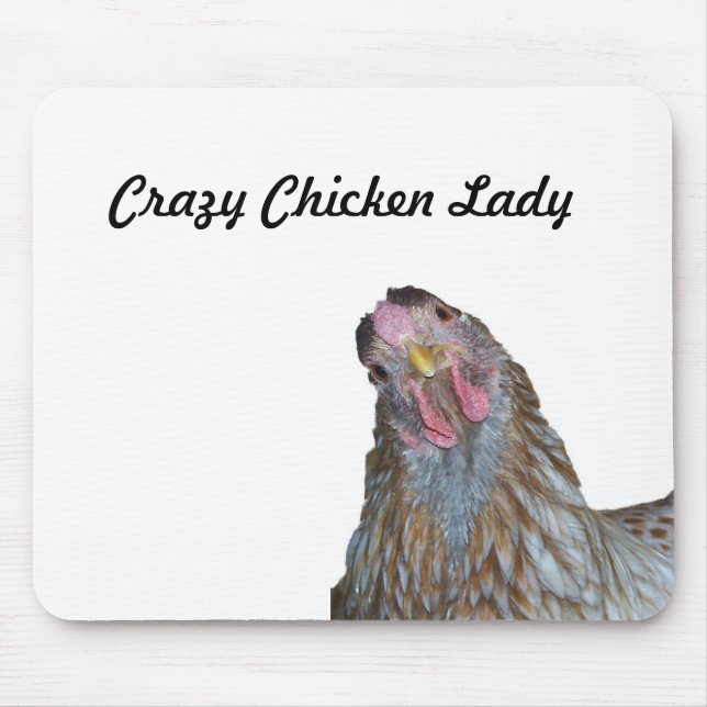 Crazy Chicken Lady Mouse Mat (Front)