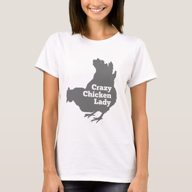 Crazy Chicken Lady Pecking dark grey T-Shirt (Front)