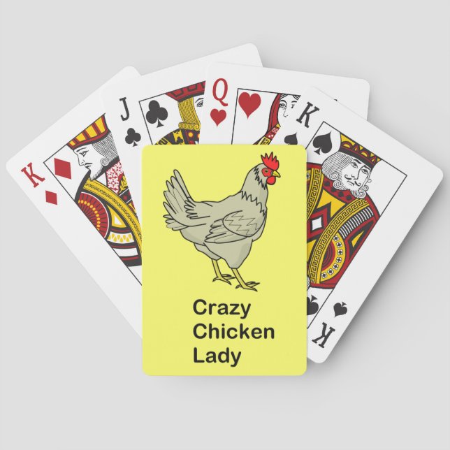 Crazy Chicken Lady Playing Cards (Back)