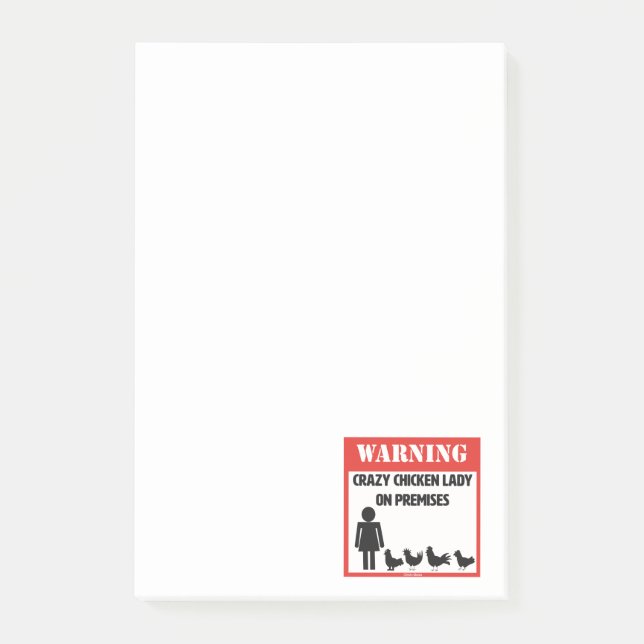 Crazy Chicken Lady Post-It Notes (Front)