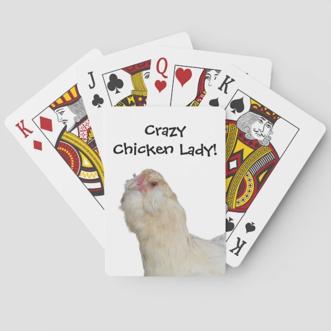 Crazy Chicken Lady! Rare Wheaten Ameraucana Hen Playing Cards (Back)