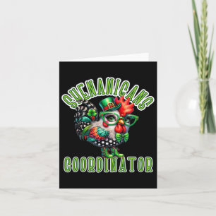Crazy Chicken Lady St Patricks Shenanigans Coordin Card