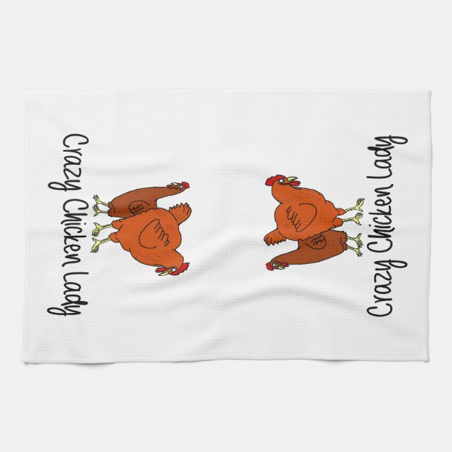Crazy Chicken Lady Tea Towel (Horizontal)