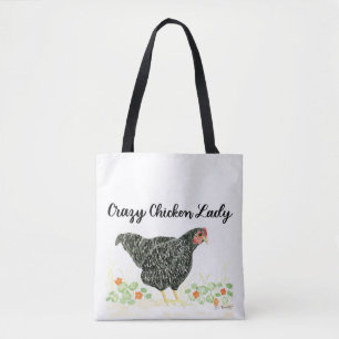 Crazy Chicken Lady Tote bag, Chicken Tote Bag