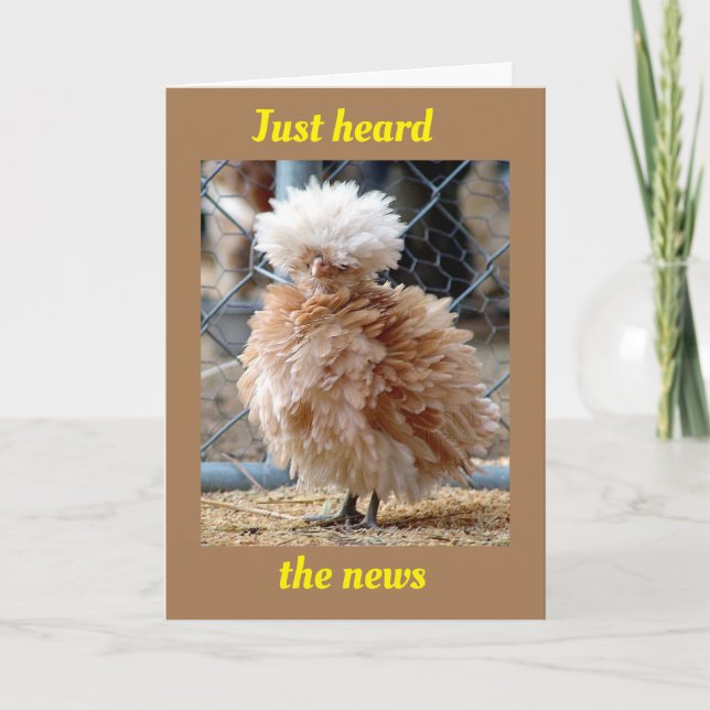 CRAZY CHICKEN SAYS HAPPY 70th BIRTHDAY! Card (Front)