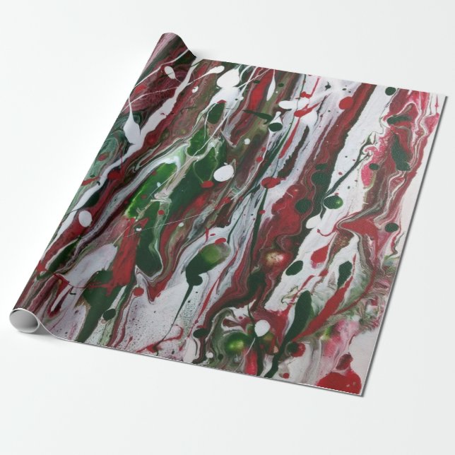 Crazy Christmas Abstract Wrapping Paper (Unrolled)