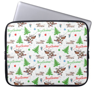 crazy christmas deer laptop sleeve