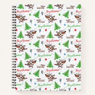 crazy christmas deer notebook