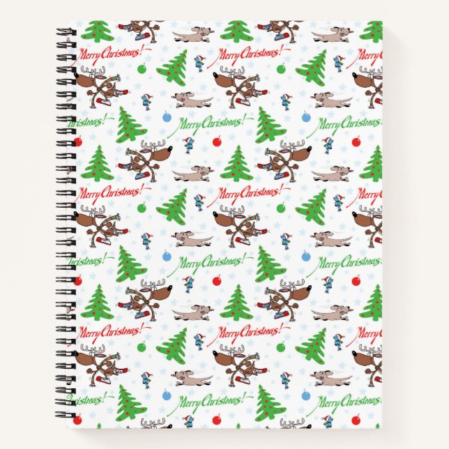crazy christmas deer notebook (Front)