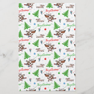 crazy christmas deer stationery