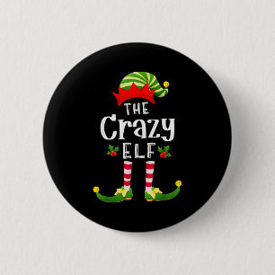 Crazy Christmas Elf Matching Pajama X-mas Party  6 Cm Round Badge