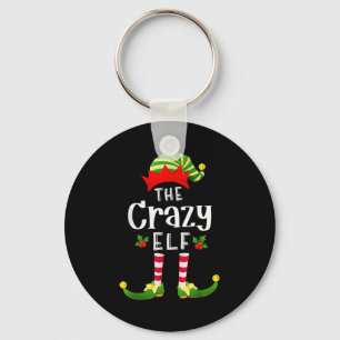 Crazy Christmas Elf Matching Pajama X-mas Party  Key Ring