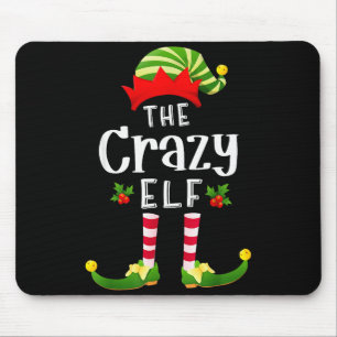 Crazy Christmas Elf Matching Pajama X-mas Party Mouse Mat