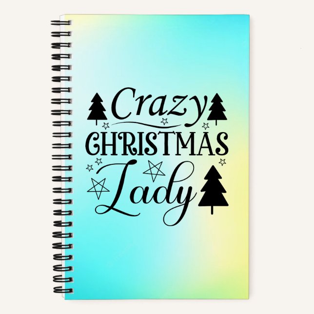 Crazy Christmas Lady-45322 Notebook (Front)