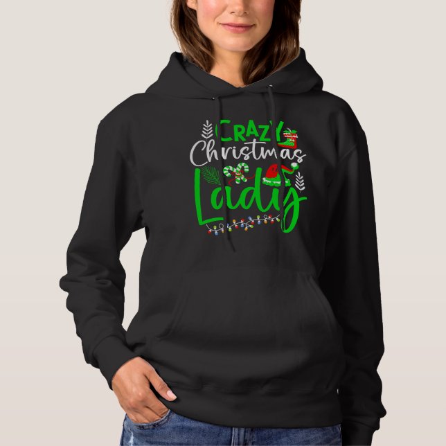 Crazy Christmas Lady-84653 Hoodie (Front)
