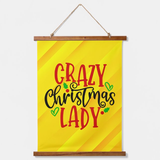 Crazy Christmas Lady-84654 Hanging Tapestry (Front)