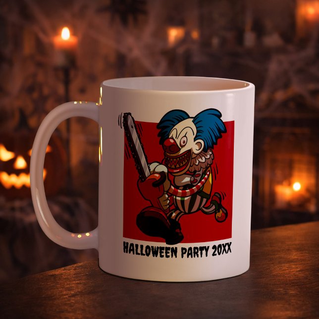 Crazy Clown Add The Year Halloween Party Cartoon Coffee Mug (Creator Uploaded)