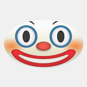 Crazy Clown Emoji Oval Sticker