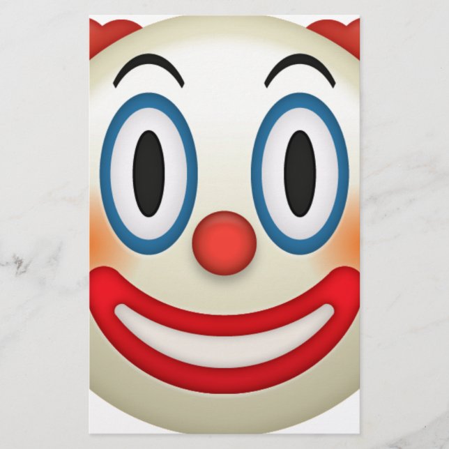 Crazy Clown Emoji Stationery (Front)